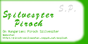 szilveszter piroch business card